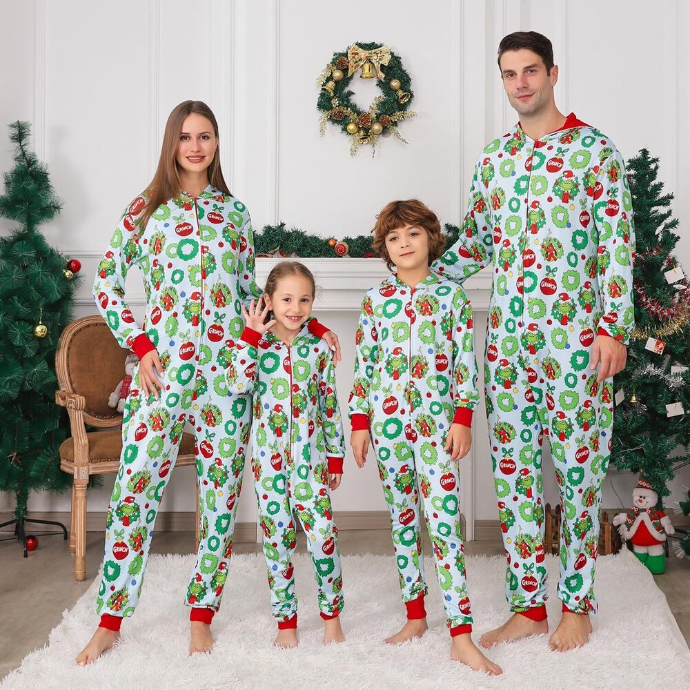 5454 Ugly Christmas Onesie Pajamas For Family, Lazy Family Matching View 3